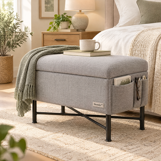 Naveqlo™ BedsidePocket Side-Pocket Multipurpose Bedside Bench product view