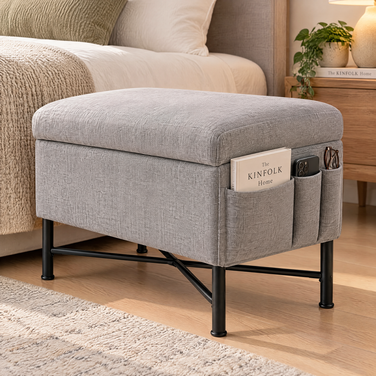 Naveqlo™ BedsidePocket Side-Pocket Multipurpose Bedside Bench image 3