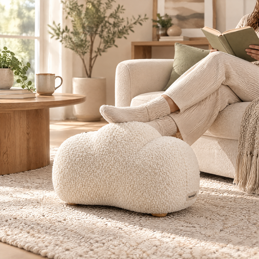 Naveqlo™ CloudBoucle Sherpa Cloud-Shaped Footstool product view