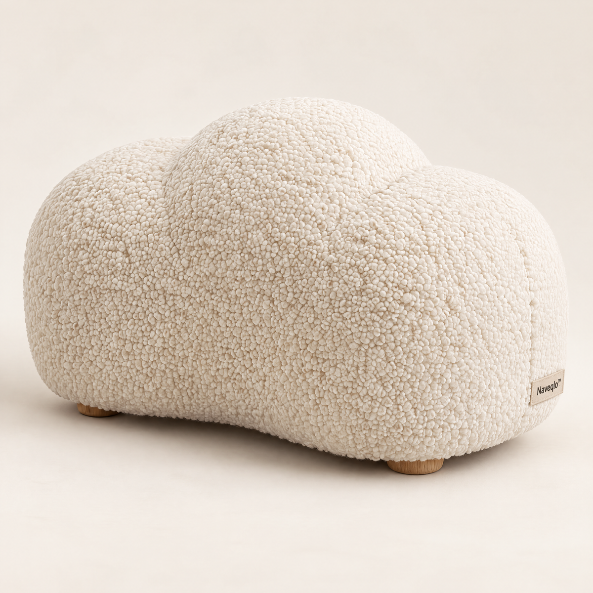 Naveqlo™ CloudBoucle Sherpa Cloud-Shaped Footstool image 2