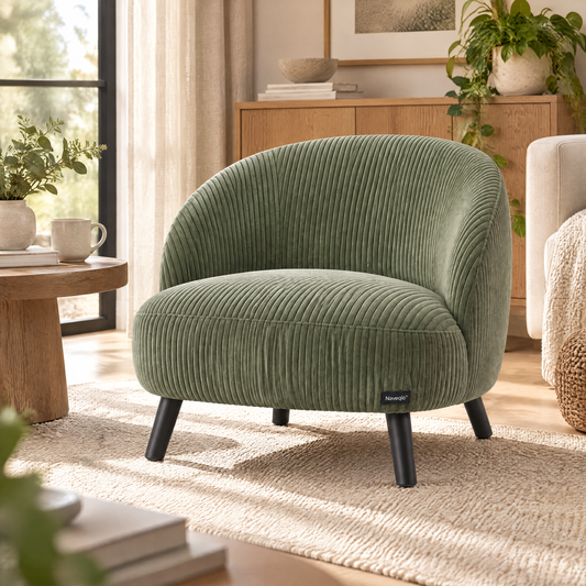 Naveqlo™ CordArc Corduroy Curved-Back Low Chair product view