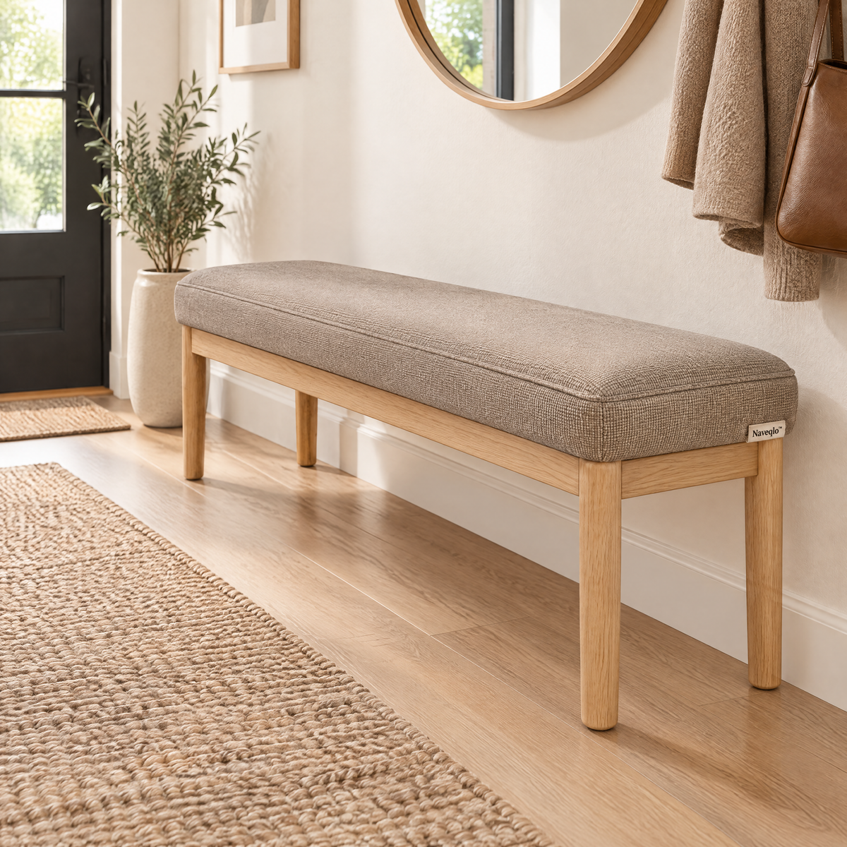 Naveqlo™ EntryLine Rectangular Upholstered Entryway Bench image 3