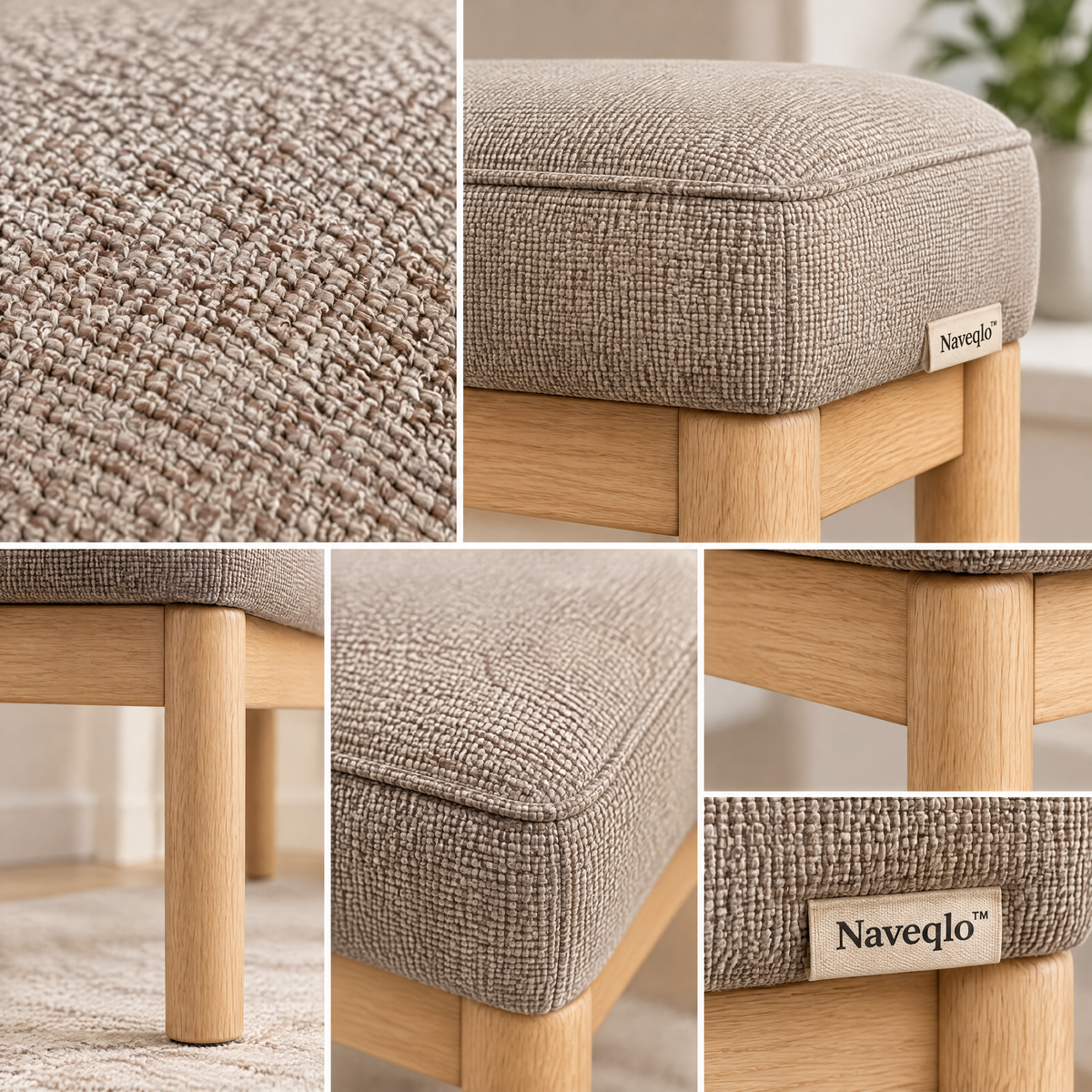 Naveqlo™ EntryLine Rectangular Upholstered Entryway Bench image 4