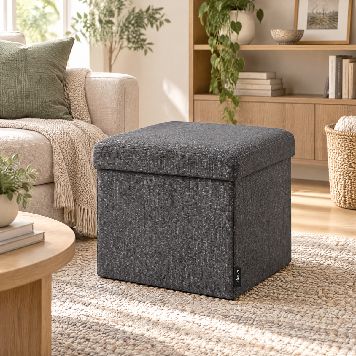 Naveqlo™ FoldCube Folding Square Storage Ottoman product view