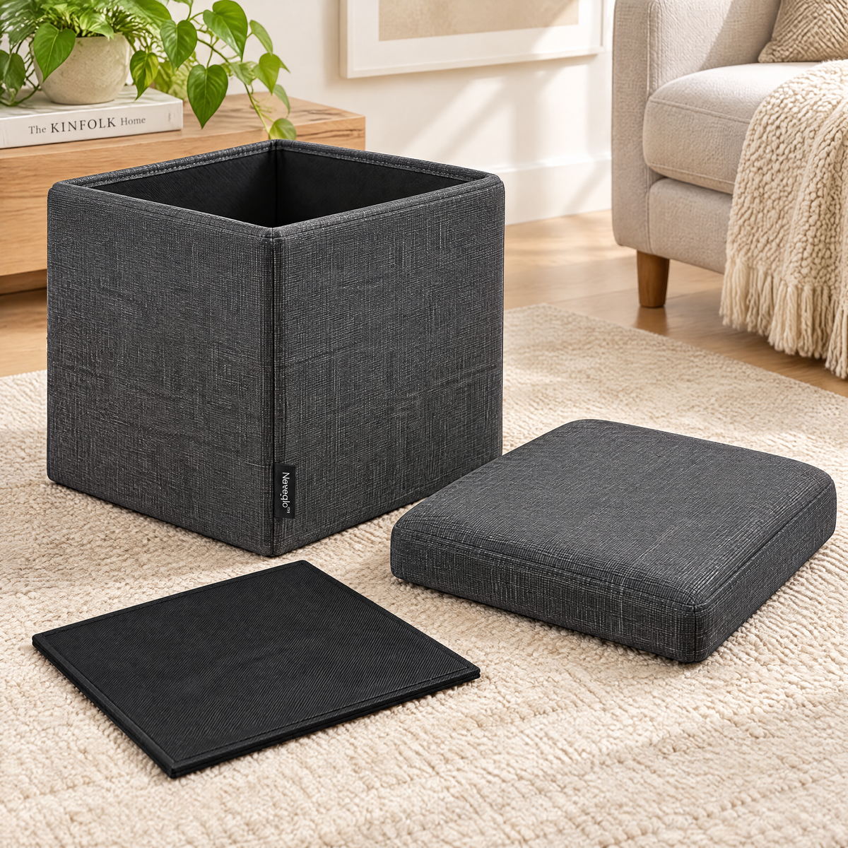 Naveqlo™ FoldCube Folding Square Storage Ottoman image 5
