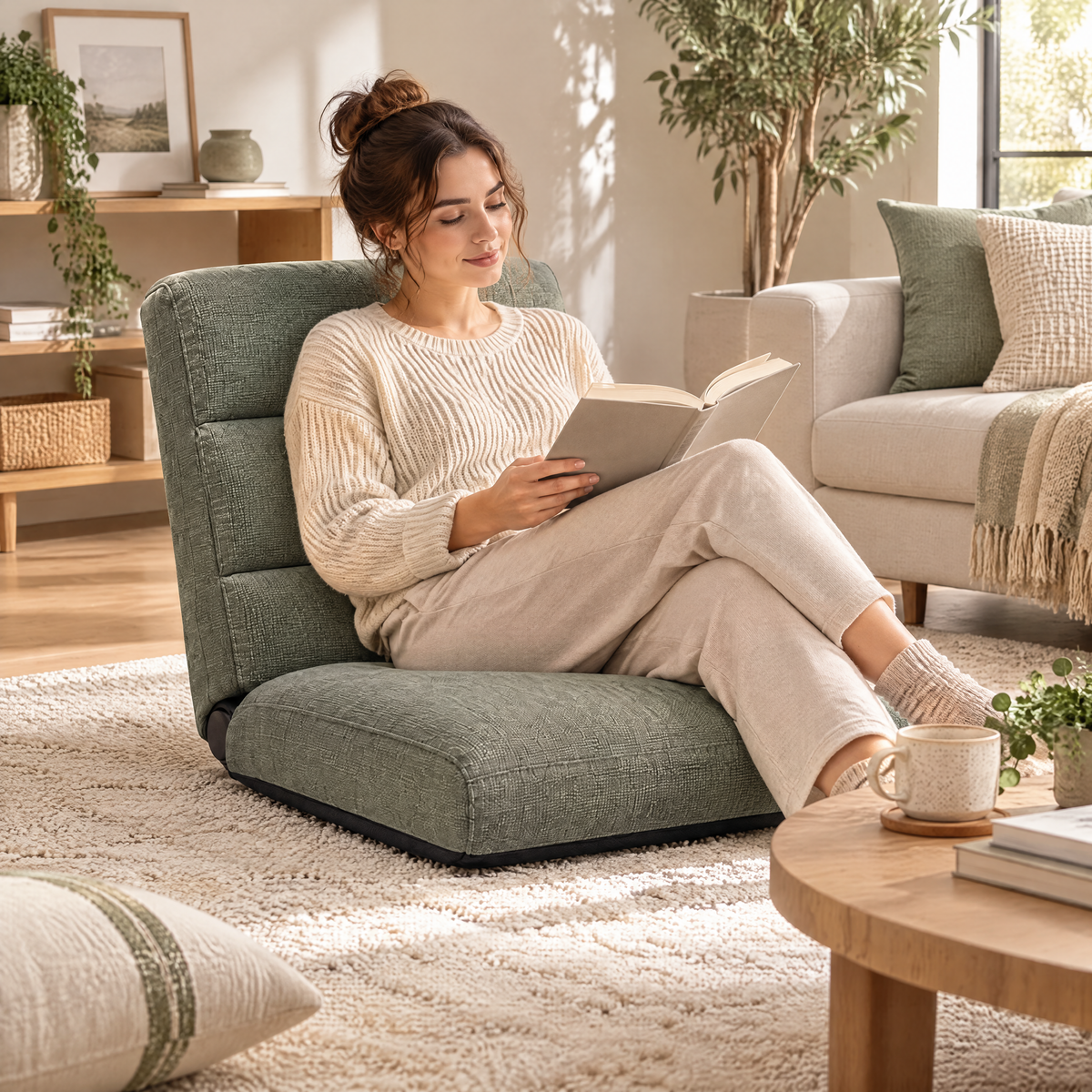 Naveqlo™ FoldNest Folding Floor Lounge Chair product view