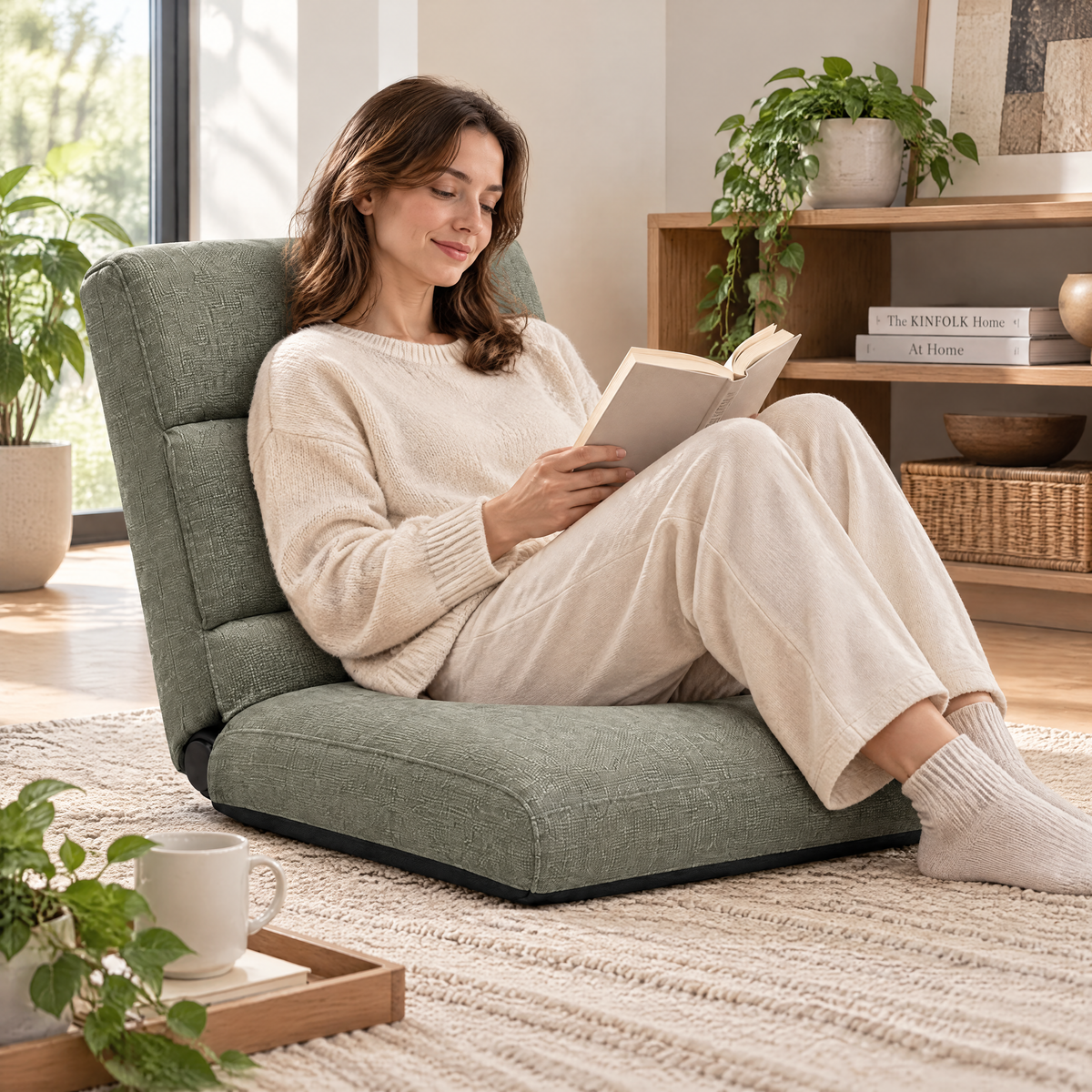 Naveqlo™ FoldNest Folding Floor Lounge Chair image 3