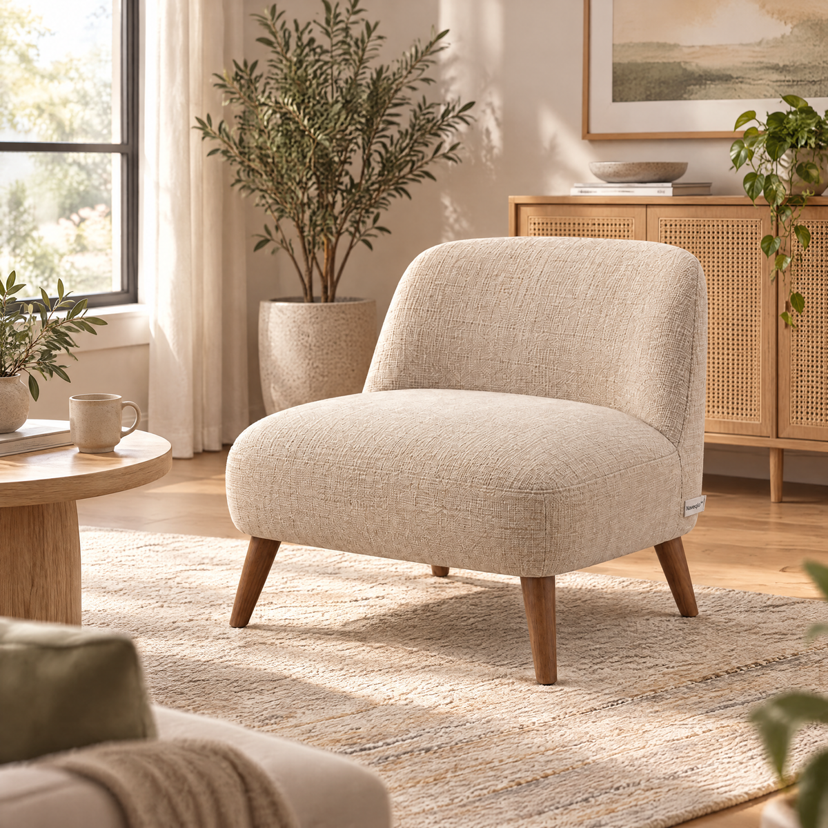 Naveqlo™ SolaceLow Upholstered Low-Back Lounge Chair product view