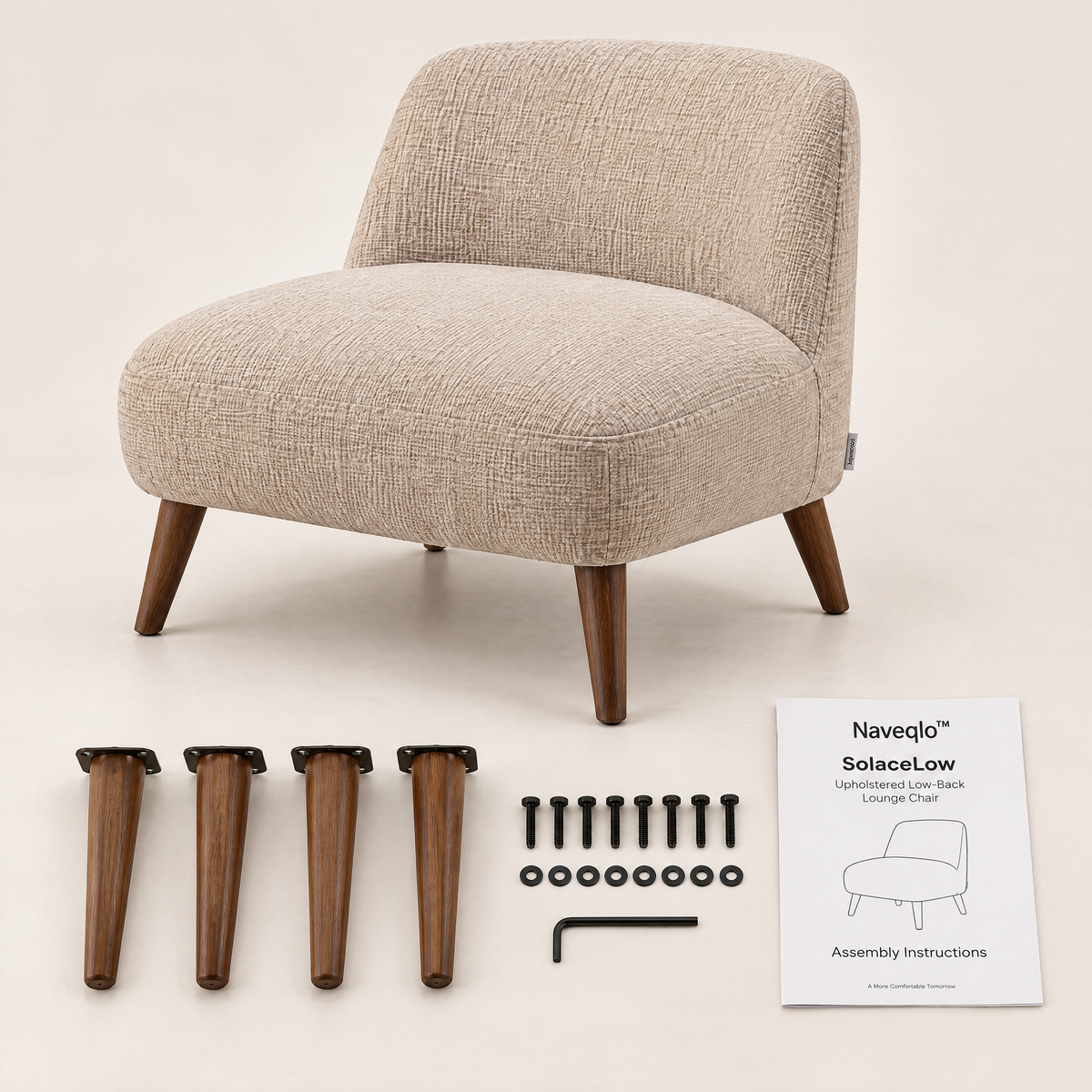 Naveqlo™ SolaceLow Upholstered Low-Back Lounge Chair image 5