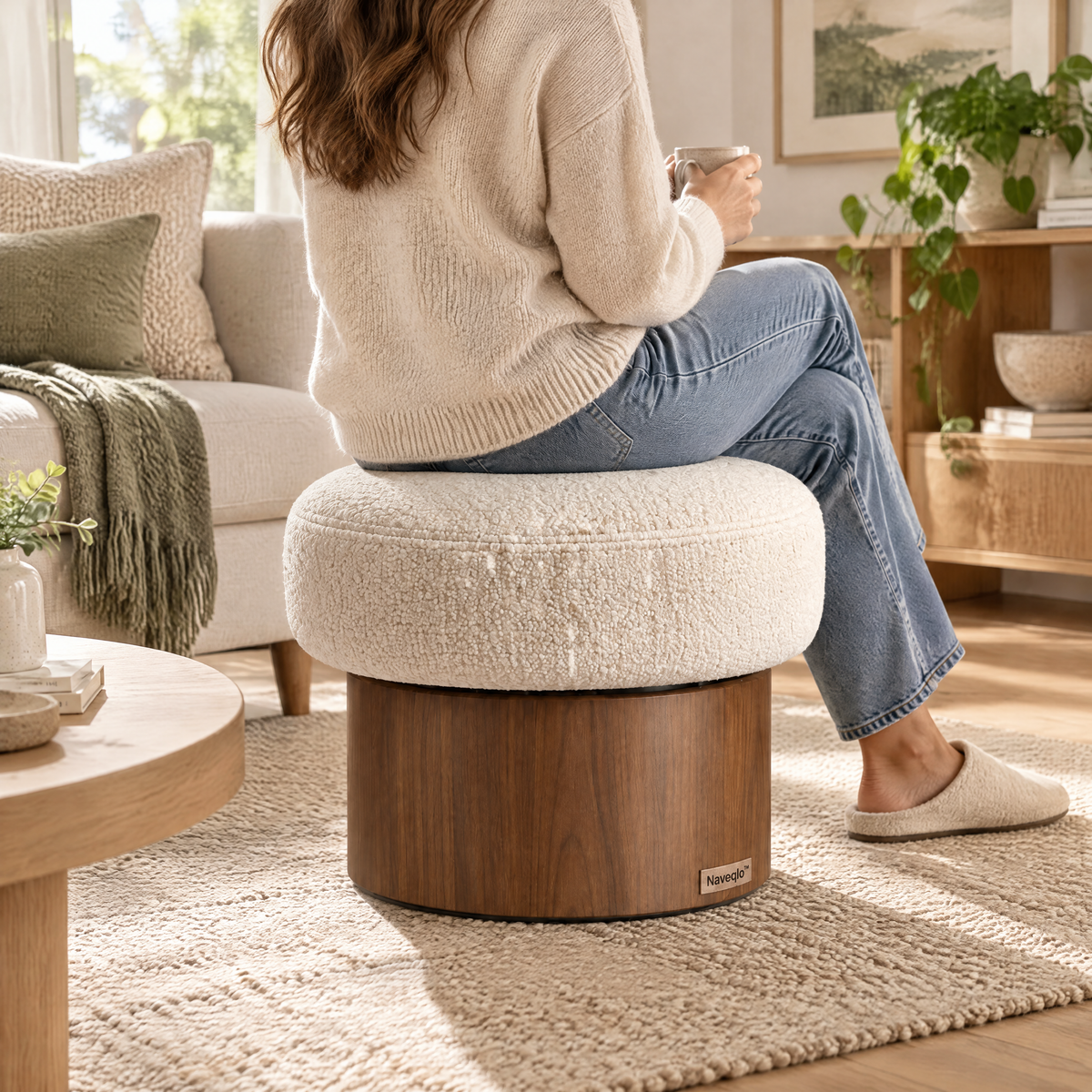 Naveqlo™ SpinRest Thick Round Swivel Stool product view