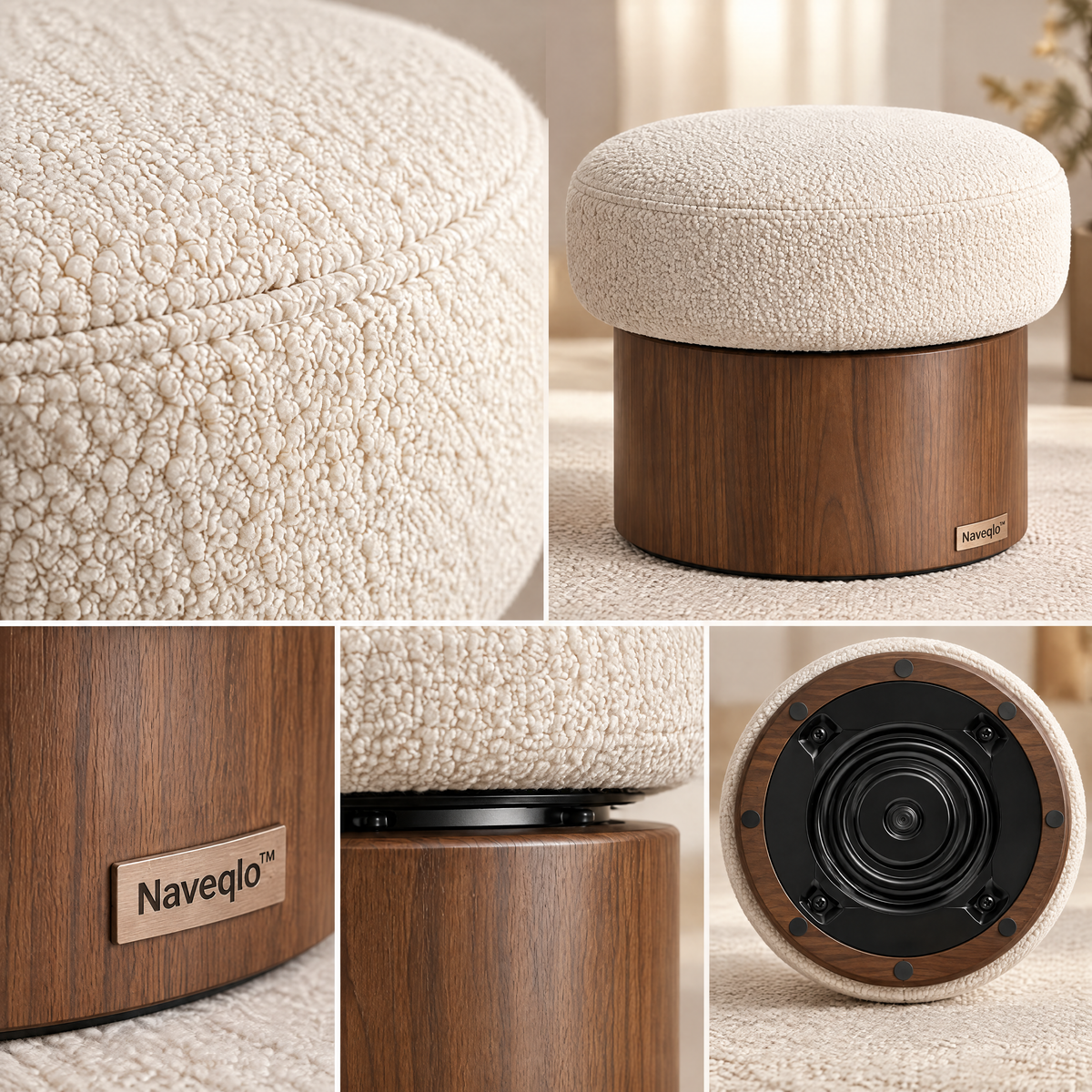 Naveqlo™ SpinRest Thick Round Swivel Stool image 4